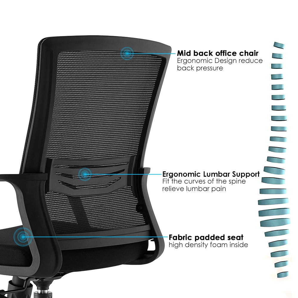 ErgoDynamic Emma Black scaun inalt de birou cu suport picioare si roti cu franare la presiune!! - 2 | YEO