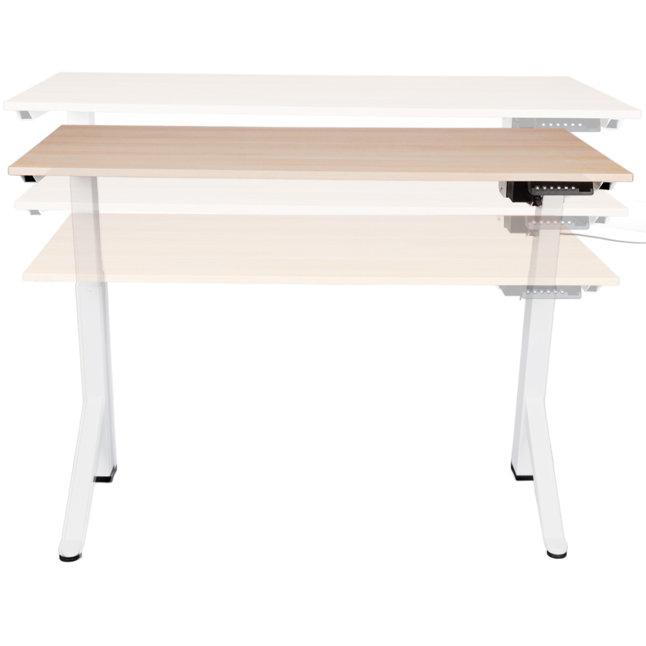 Birou reglabil electric TerrA2Y WHITE-cadru in Y, profil cadru alb (Dimensiune blat: 120x60 cm, Culoare blat: Negru 25mm) - 3 | YEO