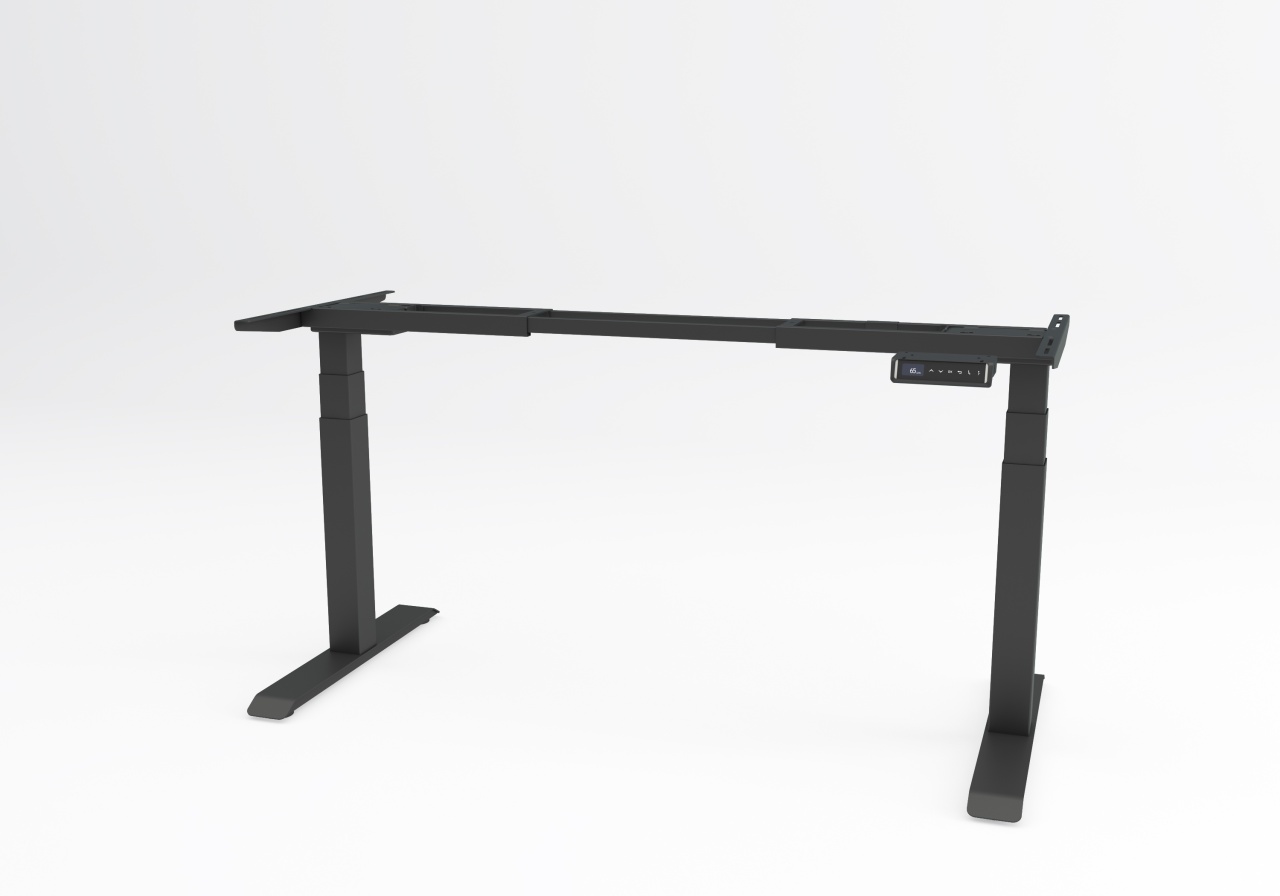 Birou reglabil pe inaltime TerrA8 PRO BLACK- 2 motoare, profil patrat, culoare Negru (Dimensiune blat: 120x60 cm, Culoare blat: Negru 25mm) - 3 | YEO