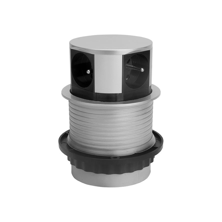 RING - Priza rotunda in blat, 4 SHUCKO (VREAU BLATUL DECUPAT PENTRU PRIZA: DA)