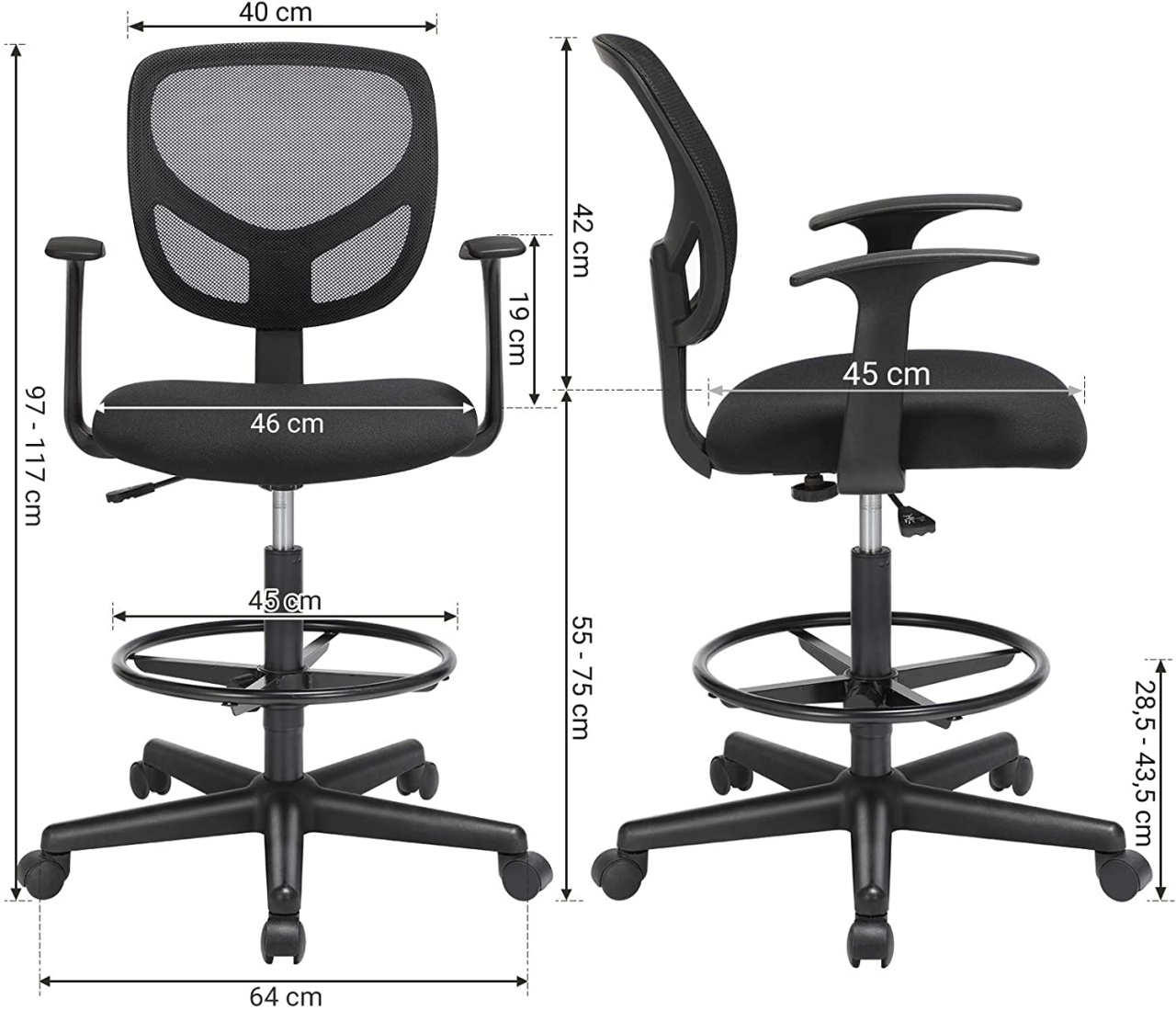 Scaun inalt de birou Black Terra One / produs folosit in showroom - 1 | YEO