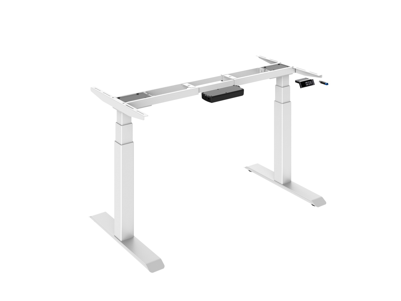 TerrA9 Performance - 2 motoare Timotion- cadru de birou reglabil 3 trepte de inaltime, H 64-129, senzor de coliziune, 3 memory+applicatie (Culoare profil: Alb, Termen de livrare: 2 zile) - 3 | YEO