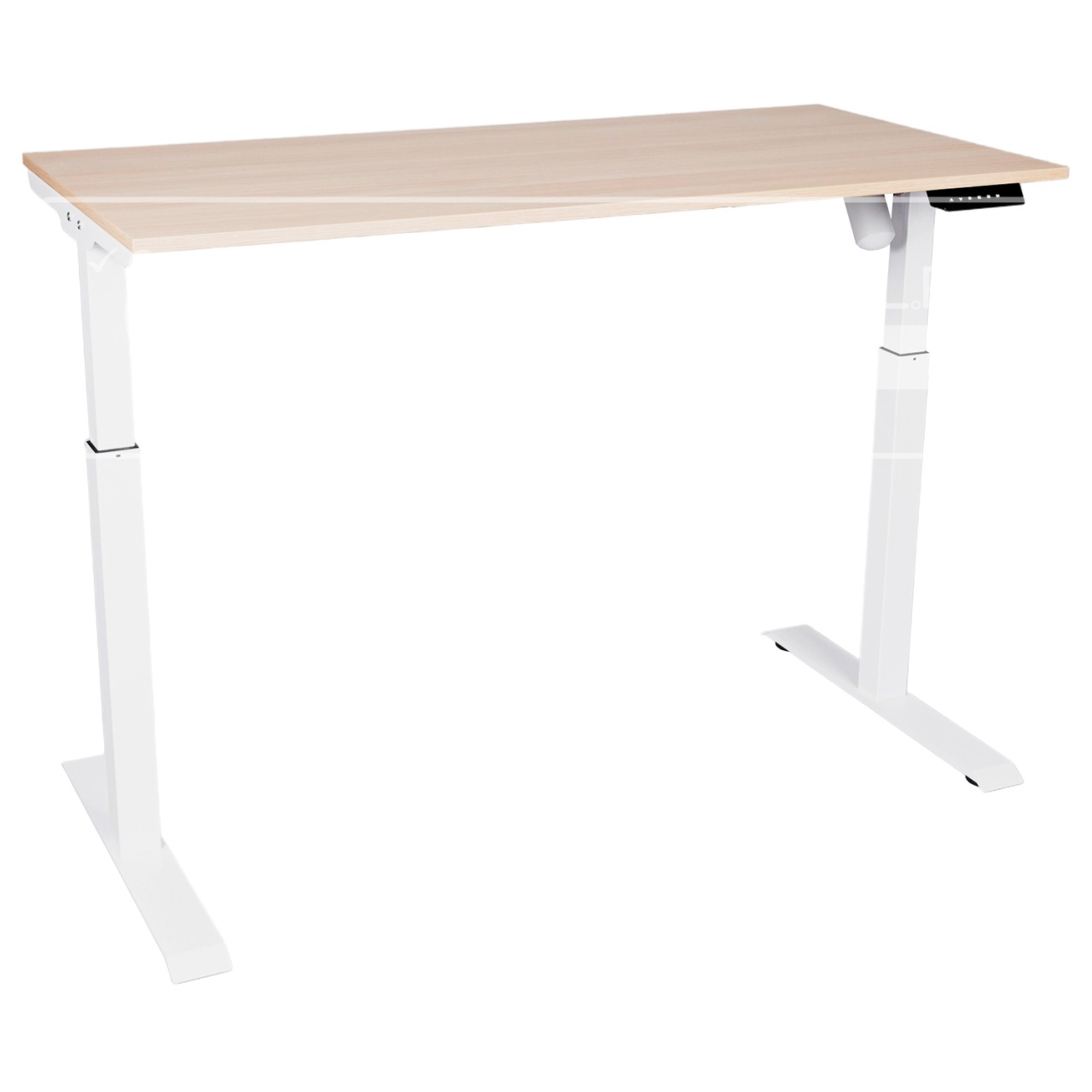 Birou reglabil electric TerrA3 s WHITE - profil pătrat, cadrul alb (Dimensiune blat: 120x60 cm, Culoare blat: Negru 25mm) - 1 | YEO