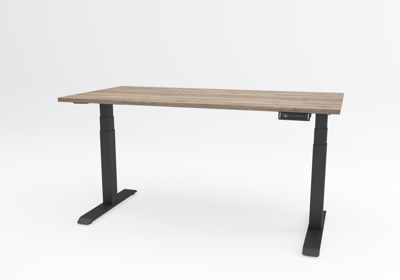 Birou reglabil pe inaltime TerrA8 PRO BLACK- 2 motoare, profil patrat, culoare Negru (Dimensiune blat: 120x60 cm, Culoare blat: Negru 25mm) - 3 | YEO