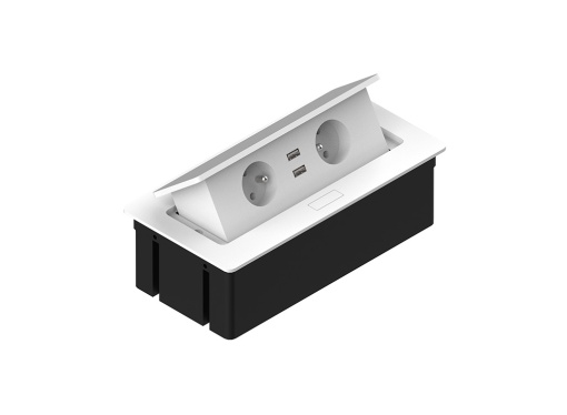Priza in desk -KWADRO, 2XSCHUKO, 2XUSB 2.1A 5V