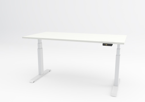 Birou reglabil pe inaltime TerrA7 WHITE - 2 motoare, profil dreptunghiular, culoare cadru Alb