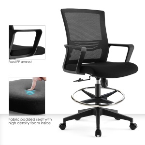 ErgoDynamic Emma Black scaun inalt de birou cu suport picioare si roti cu franare la presiune!! - Img 6