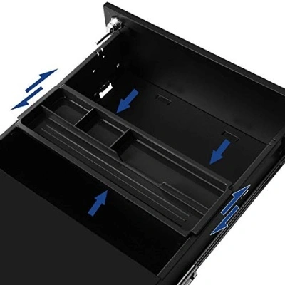 RollBox metalic Black 39/55 – casetiera metalica de birou -3 sertare -39 cm latime 55 inaltime - Img 7