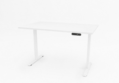 Birou reglabil electric White TerrA6 Little, 2026 - cadrul Alb plus blat, 2 motoare, 2 Trepte de inaltime, inaltime 72-115 cm, senzor de coliziune