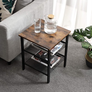 Set de doua etajere mici, VASAGLE, 40 x 40 x 50 cm, Maro LET24X - Img 6
