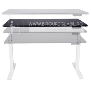 Birou reglabil electric TerrA3 s WHITE - profil pătrat, cadrul alb - Img 8