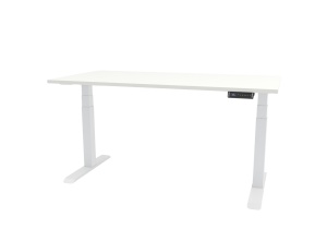 Birou reglabil pe inaltime TerrA8 PRO WHITE - 2 motoare, profil patrat, ALB - Img 2