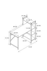Birou fix metalic Start H, dimensiune 120x60cm blat Stejar Deschis 18 mm - Img 3