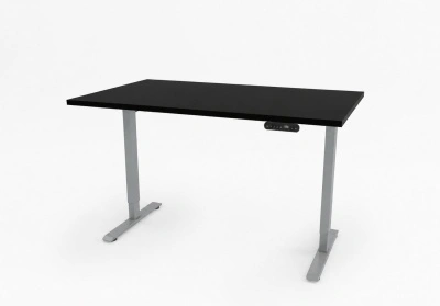 Birou reglabil electric Aluminium TerrA6 Light 2026 - culoare Aluminiu/Gri, 2 motoare, 2 Trepte de inaltime, inaltime 72-115 cm, senzor de coliziune
