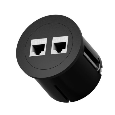 Priza de birou in blat - PORT O - 1 modul USB A+C 65W, prindere in blat, gaura rotunda - Img 11