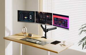 Brat triplu pentru monitor 17-32" Huanuo HNTS3B-UK - Img 3