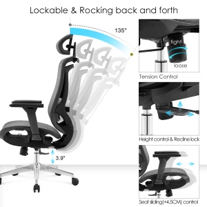 ErgoDynamic Icon-H -Black-, scaun de birou, full mesh, sezut translatie 5 cm - Img 7
