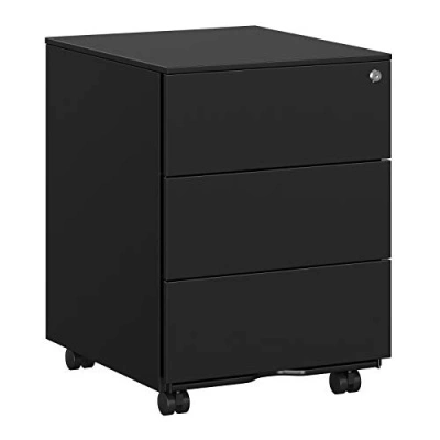 RollBox metalic Black 39/55 – casetiera metalica de birou -3 sertare -39 cm latime 55 inaltime - Img 2