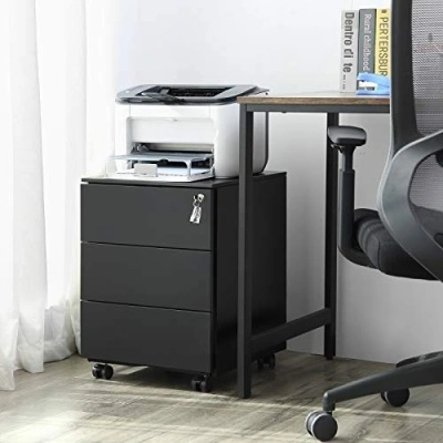 RollBox metalic Black 39/55 – casetiera metalica de birou -3 sertare -39 cm latime 55 inaltime - Img 3