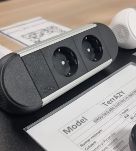 Priza de birou cu 2 module shucko - prindere exterioara tip menghina - Img 2