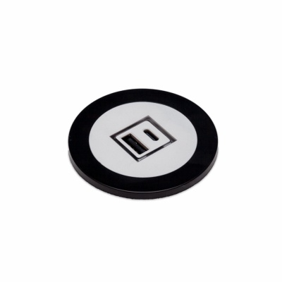 Priza de birou in blat - PORT O - 1 modul USB A+C 65W, prindere in blat, gaura rotunda - Img 2