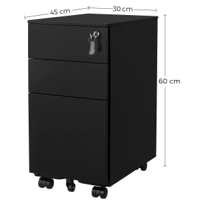 RollBox metalic -Black31 – casetiera metalica de birou -3 sertare model Drept - Img 1