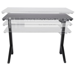 Birou reglabil electric TerrA2Y Black-cadru in Y / profil cadru negru - Img 6