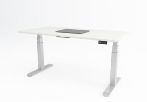 Birou reglabil pe inaltime TerrA9 Performance WHITE- 2 motoare marca Timotion + aplicatie bluetooth, CADRU ALB - Img 1