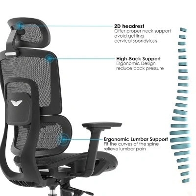 Ergodynamic Gary H - Scaun de birou - Full mesh - black, translatie sezut, brate 3D - Img 7
