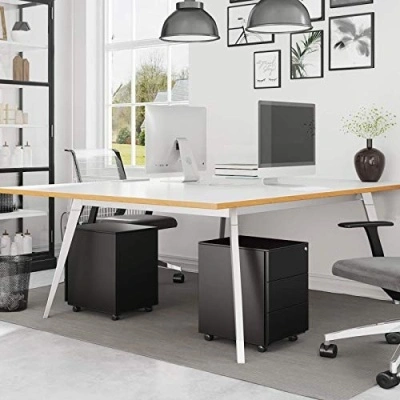 RollBox metalic Black 39/55 – casetiera metalica de birou -3 sertare -39 cm latime 55 inaltime - Img 6