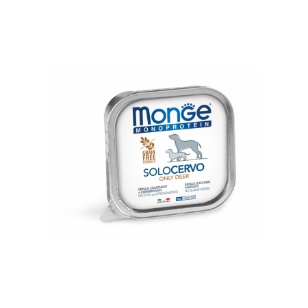 Monge hrană umedă monoproteică pentru câini, căprioară 100% pate 150 g – 4175