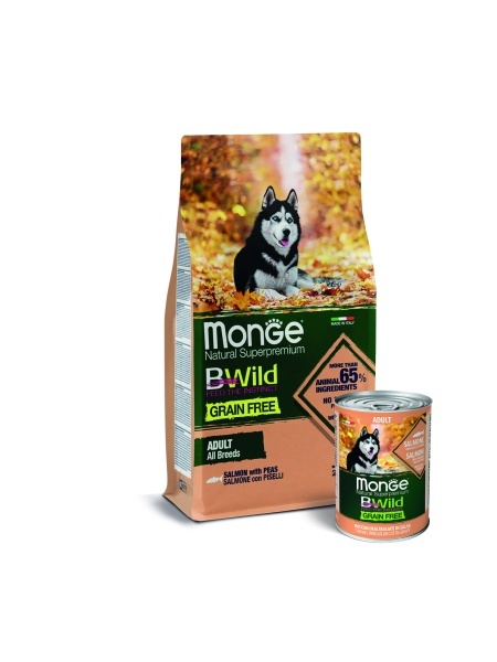 Monge BWild hrană uscată fără cereale pentru câini adulți, somon și mazăre 2,5 kg – 1716 - Img 3
