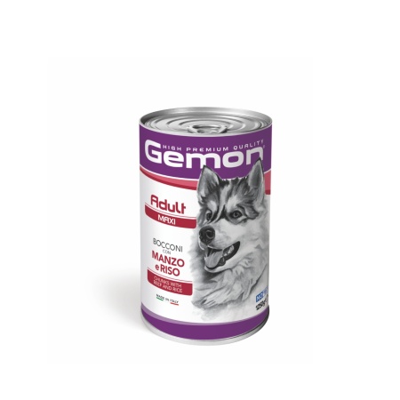 Gemon hrană umedă pentru câini adulți talie mare, vită și orez chunks 1.250 g – 7903