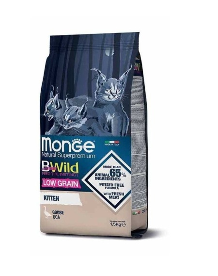 Monge BWild hrană uscată low grain pentru pisoi, gâscă 1,5 kg – 2041
