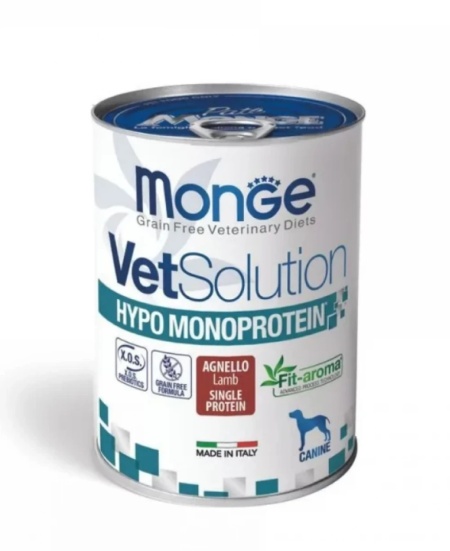 Monge VetSolution hrană umedă pentru câini, pate hipoalergenic cu miel 400 g – 2051