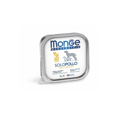 Monge hrană umedă monoproteică pentru câini, pui 100% pate 150 g – 4137