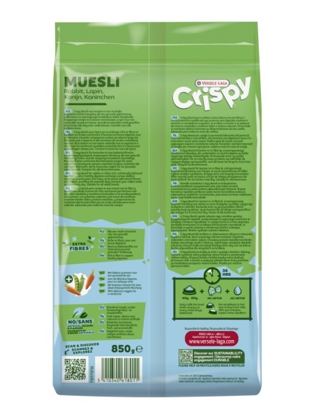 VL Crispy Muesli Rabbit – Hrană Completă pentru Iepuri, 850 g 461801 - Img 2