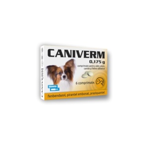 Antiparazitar intern pentru caini de talie mica si pisici Caniverm 0.175 g - 100 tbl