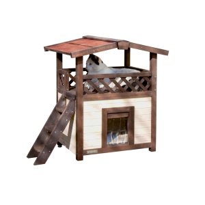 Casă pentru pisici 4 anotimpuri Deluxe Kerbl, 88x57x77 cm, maro 81529