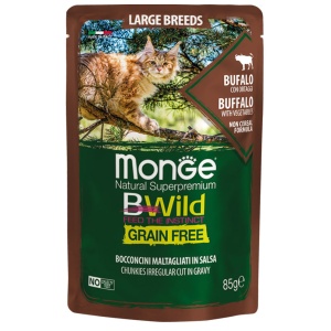 Monge BWild hrană umedă pentru pisici de talie mare, adult, bizon si legume 85g - 2751