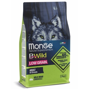 Monge BWild hrană uscată low grain pentru câini adulți, mistreț 2,5 kg – 1990