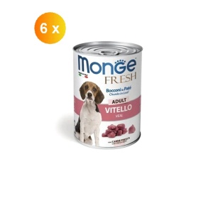 Monge Fresh hrană umedă pentru câini adulți, vitel 400 g x 6 buc – 4458