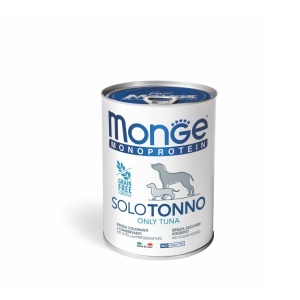 Monge hrană umedă monoproteică pentru câini adulți, ton 100% pate 400 g – 4243