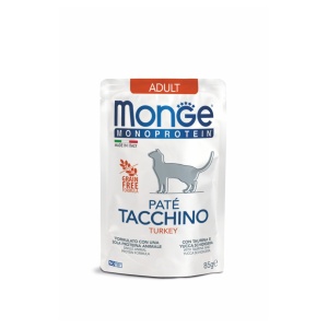 Monge hrană umedă monoproteică pentru pisici adulte, pate cu curcan, plic 85 g – 3734