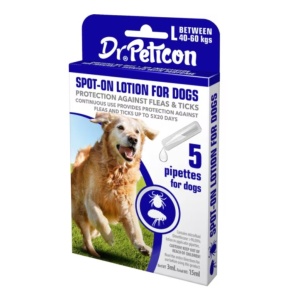 Soluție antiparazitară spot-on pentru caini Dr. Peticon L 5 pipete/cutie