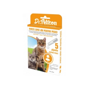Soluție antiparazitară spot-on pentru pisici Dr. Peticon 5 pipete/cutie
