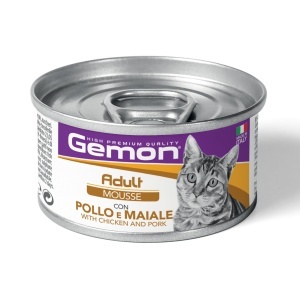 1022 Gemon c mousse pentru pisici sterilizate, cu pui si porc 85GR