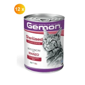 Gemon hrană umedă pentru pisici adulte, sterilizate cu vita conservă 12 x 415 g – 0704