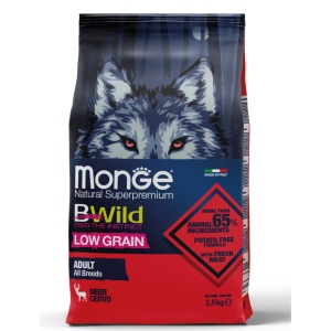 Monge BWild hrană uscată low grain pentru câini adulți, căprioară 2,5 kg – 1983