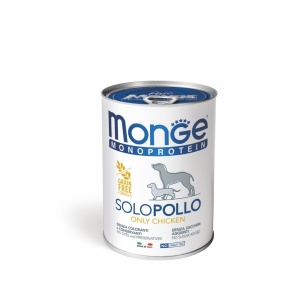 Monge hrană umedă monoproteică pentru câini adulți, pui 100% pate 400 g – 4212